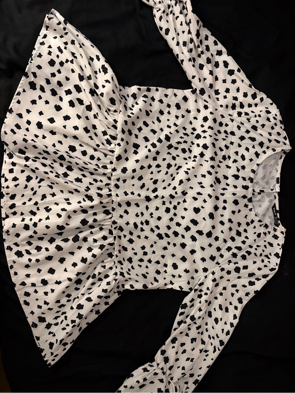 SHEIN Cow Print Peplum Blouse